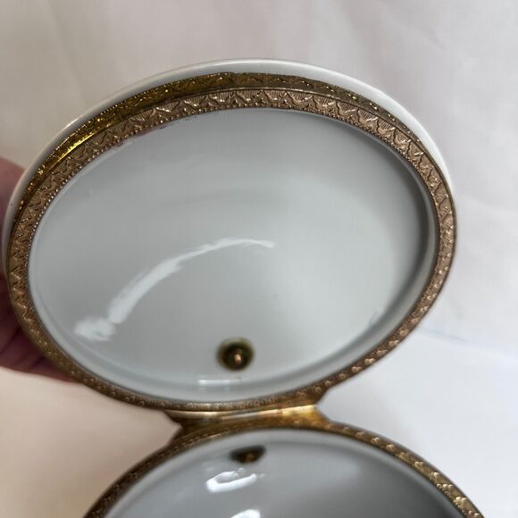 VTG Porcelain Silent Butler Crumb Ashes Collector Hinged Lid Andrea By Sadek - Picture 11 of 16